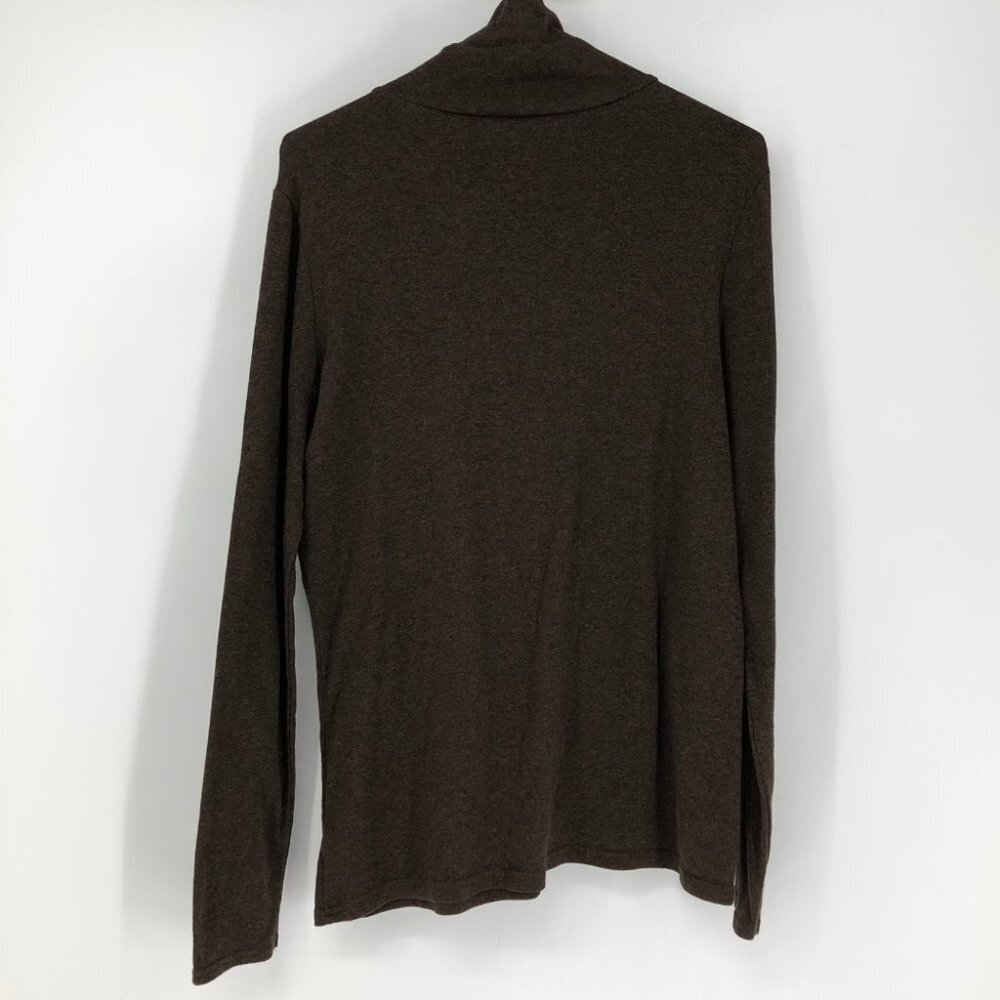 Denver Hayes Brown Cotton Longsleeve Marled Turtleneck Size M - Picture 2 of 13